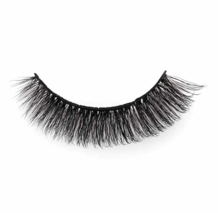 product photo in a top view of hayati lashes natural volume russian lashes with a contrasting white background