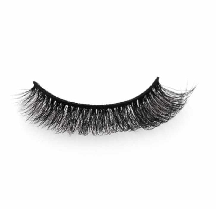 product photo in straight on front view of hayati lashes natural volume russian lashes with a contrasting white background